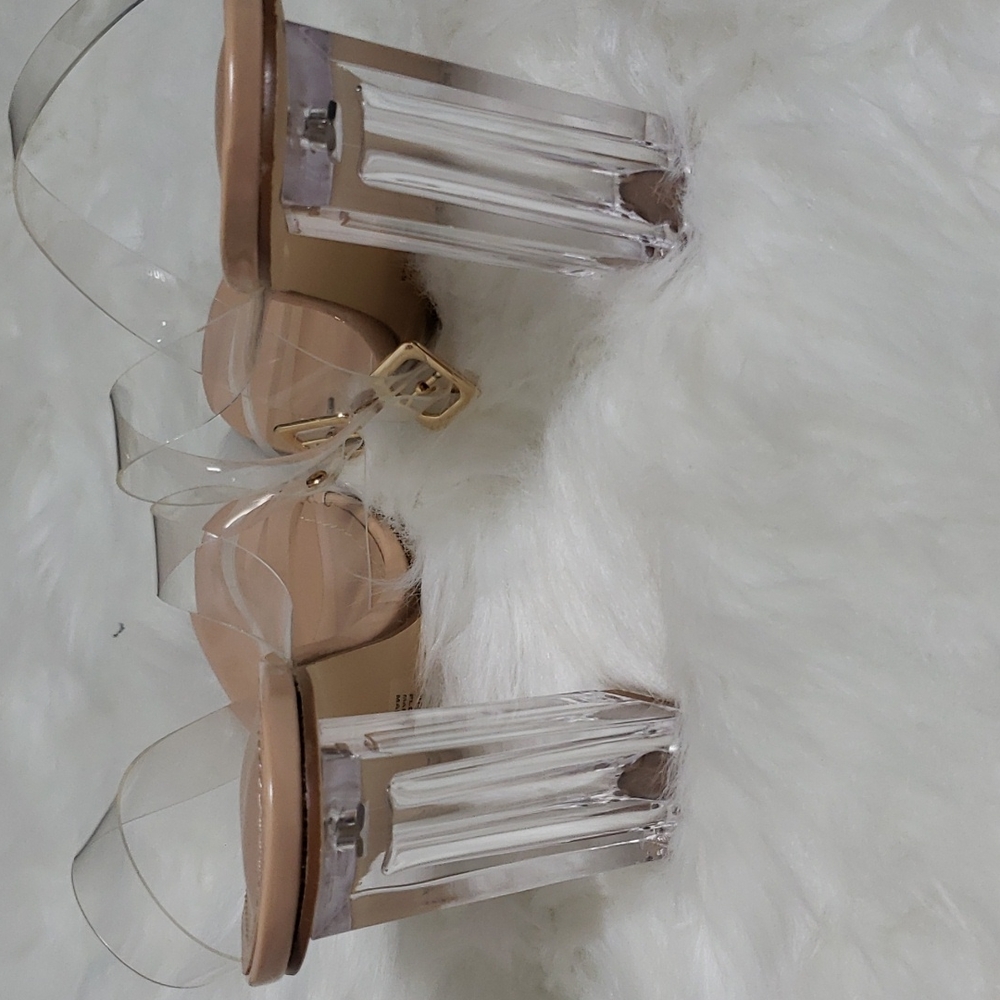 Cape Robbin Clear Square Heel Nude Sandal Cinderella Fairy Size 8 - Picture 8 of 8